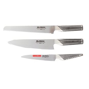 Global G9211 Knife Set G9 Bread Knife + G2 Chef's Knife + GS11 Flexible Filetting Knife