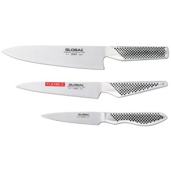 Global G-21138 chef's knife + officemes + fillet knife set 3-piece