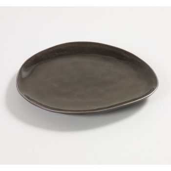 Pascale Naessens Pure oval plate grey Medium 20x17cm