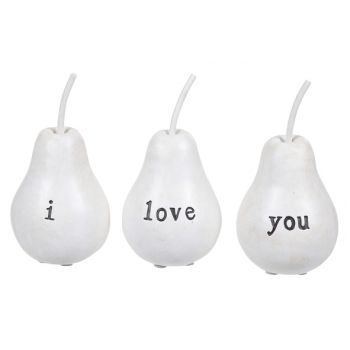 Cosy @ home pear beige set3 i love you 8x8x14cm