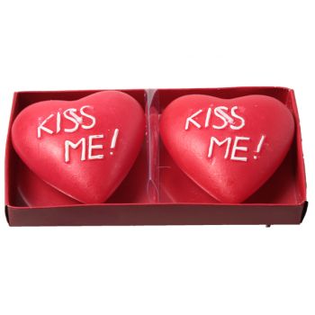 Cosy @ home candle red heart kiss me 2pcs 7cm