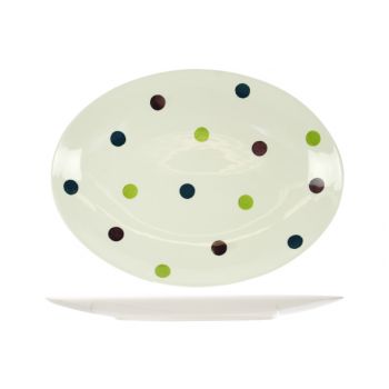 Poppies dots dish oval 36cm
