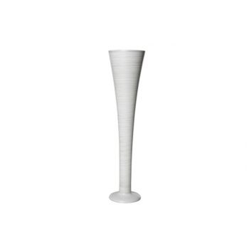 Vase white polyresin d12xh50cm