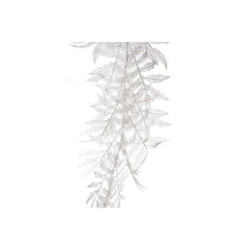 Cosy @ home garland leaves glitter white 1.8m