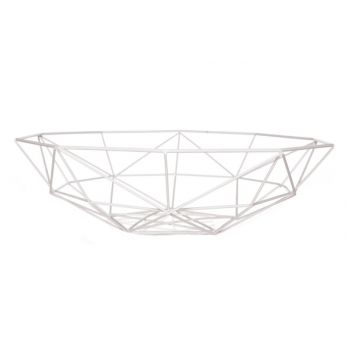Dish geometric white metal 40x38,5xh11cm
