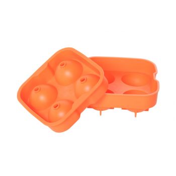 Ice cube tray balls orange 4pcs d4.5cm