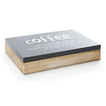 Coffeebox black-natural wood 26,5x18xh5