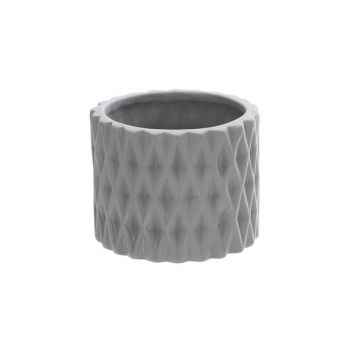 Tealighth.grey porcelain checks 7xh6cm