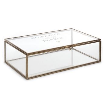 Jewelerybox glass copper 26x16x7cm