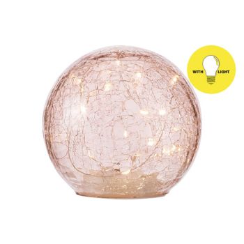 Cosy @ home ball led lamp pink d15xh14cm glass