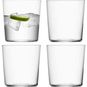 L.S.A. Gio Glass Tumbler Small 390ml Set of 4 Pieces