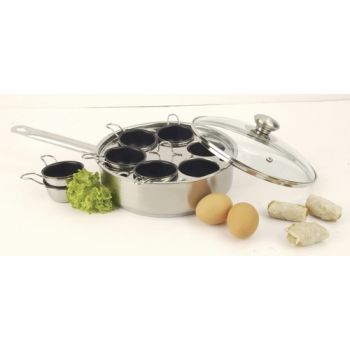 Resto 86623 Demeyere Gourmet pan with 6 little inserts 22cm/8,7" With Glass Lid